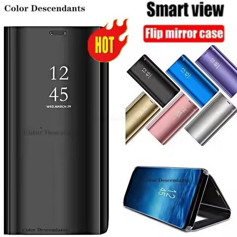 Smart Mirror Flip Case For Samsung Galaxy A50 A51 A71 S20 S24 S25 Ultra S9 S8 S10 Note 8 9 10 Plus A