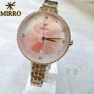 [時間達人]MIRRO 米羅 ins 優雅3D浮雕花 防水鑲鑽腕錶 6126KL-39612 水晶玻璃不磨損 不鏽鋼手錶