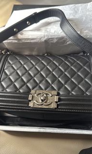 Chanel Black Quilted Leather Boy Bag