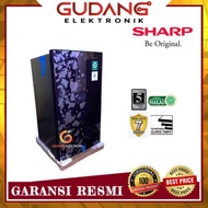 LLBT LEMARI ES 1 PINTU SHARP SJN162DVR MOTIF BUNGA KULKAS SHARP SJ-N