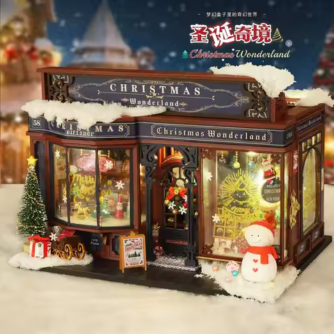 New DIY Christmas Wonderland Miniature Kit - Handcrafted 3D Book Nook Model, Creative Christmas & Bl