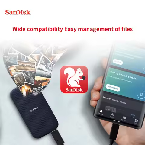 SanDisk Extreme Portable NVMe SSD USB 3.2 Type-C Hard Drive PSSD for iPhone 17 Smartphone Tablet Max