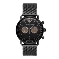 Emporio Armani Aviator AR11142 Chronograph Quartz Black Stainless Steel Men Watch [Pre-order]