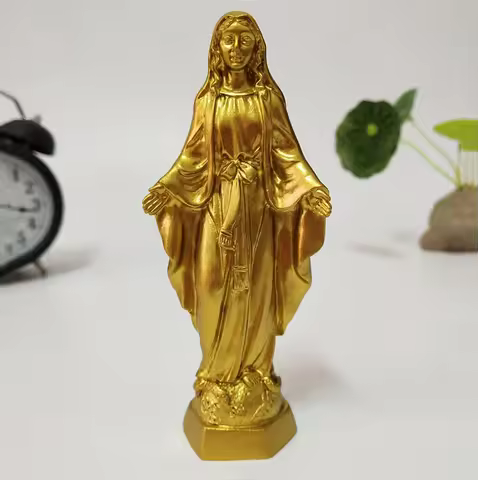 Golden Jesus Statue Madonna Figurines Virgin Mary Statues Christmas Decorations For Home Christmas G