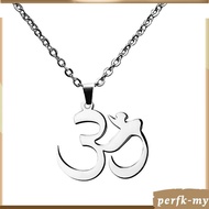 [PerfkMY] Stainless Steel Aum Om  Sanskrit Symbol Amulet Buddha Pendant Necklace