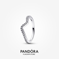 Authentic Original S925 Sterling Silver Pandora Sparkling Wave Ring