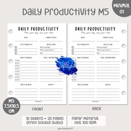 Planner Book Refill Binder Paper Daily Productivity Simple Minimalist M5