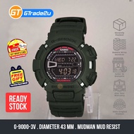 Original G Shock Men G-9000-3V G9000-3V Digital Mudman Basic Watch Hijau Black Resin Band watch for 