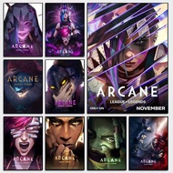 Cartoon A-Arcane Season 2 Vi J-Jinx Whitepaper Poster HD Quality Poster Wall Art Painting Study Room