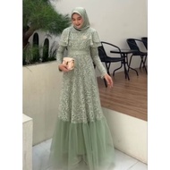 HIJAU Sage Green Party Robe sage Green Brocade Robe sage Brocade Robe Beach Robe Proposal dress Fian