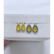Gmmissy Golden prehnite silver925 earring 金葡萄纯银925耳钉 1324