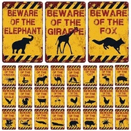 Warning Danger Metal Signs Beware Of Animals Cat Poster Vintage Wall Plaque Metal Plate Pub Bar Hous