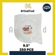 ROUND DOILIES PAPER 9.5 - 250pcs Doyley Lace Cake Base Doyley Lace Cake Base