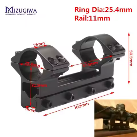 MIZUGIWA One Piece High Profile Magnum Airgun Scope Mount With Stop Pin 25.4mm 1" Ring fit 11mm Dove