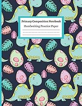 Primary Composition Notebook Handwriting Practice Paper: Dinosaur Kindergarten writing paper with li