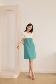 kade.bkk | เดรสลำลอง รุ่น Anna Dress เดรสสั้น 2 สีตัดกัน (KAD30)