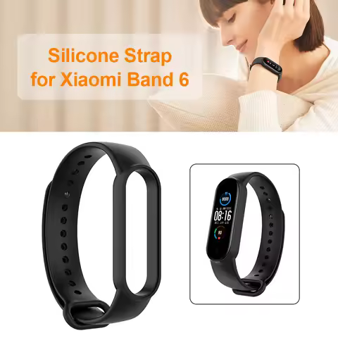 Silicone Watch Band Smart Bracelet Strap Wrist Band for Mi Band 6/5 Huami Amazfit Band 5 Pure Color 
