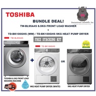 Toshiba Bundle Deal TW-BL95A4S 8.5KG + TD-BK100GHS / (WW) 9KG Front Load Washer + Heat Pump Dryer | 
