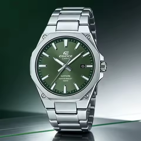 Casio EFR‑S108D Business Men Wristwatch | 3‑Hand Analog | Stainless Steel | 100M Waterproof Sapphire