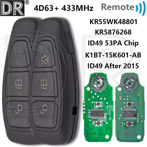 Great KR55WK48801 KR5876268 K1BT-15K601-AB 4D63+ ID49 Car Remote Key For Ford Focus Grand C-Max Kuga