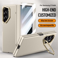 Genuine Leather Camera Stand Holder Casing Samsung Fold 6 Case Shockproof For Samsung Galaxy Fold 6 