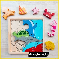 [busyboxes.id] puzzle 3D woooden toys educational toys sea animals