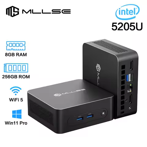 MLLSE M2 Plus Mini PC Intel Celeron 5205U CPU 8G RAM 256G ROM compatible+VGA USB3.0 Win11Pro Desktop