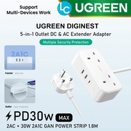 UGREEN DIGINEST 2AC + 30W 2A1C Gan Power Strip PD Charger Plug Extension 1.8M (UG-CD280-50686)