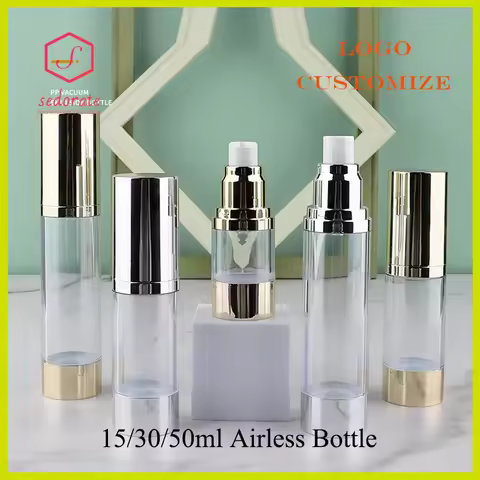 10/20/50pcs 15ml Airless Spray Bottle 30ml UV Golden Silver Vacuum Cream Pump Refill Bottle 50ml Mis