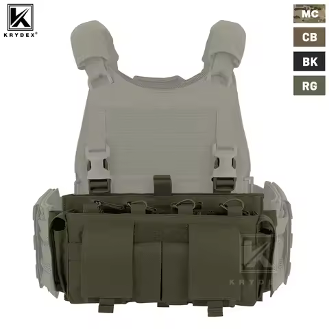 KRYDEX Tactical 5.56 & 9mm Magazine Pouch MF IV Placard For Outdoor Hunting Chest Rig SCARAB Plate C