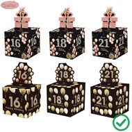 XUESHAN Birthday Money Box, Paper 16th 18th 21st Cash Pull Gift Boxs,  Creative Birthday  Happy Birt