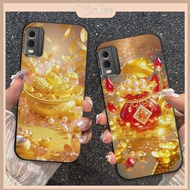 Nokia C32 case with lucky, fortune bag pattern