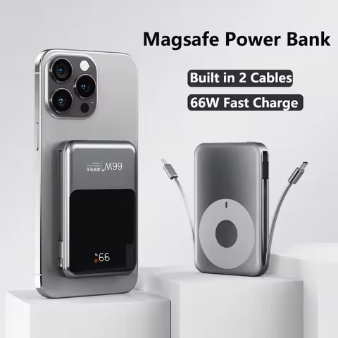 15W Magsafe Wireless Charger 66W Fast Charging Power Bank 20000mAh For iPhone 16 15 14 13 12 Samsung