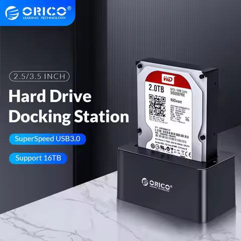 ORICO 6619US3 USB 3.0 to SATA HDD Docking Station with 12V2A Power Adapter Hard Disk Docking Station