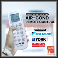Aircon Remote Control Universal Set AAA Battery Air Conditioner Daikin York Acson Timer Aircond Alat Kawalan Cooling