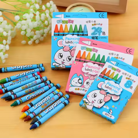 8pcs 8.5cm Boxed Color Crayon Children Painting Art Kits Creative Handmade Drawing Crayon Cute Paint