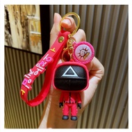 3D Squid Game Keychain Red Mask Man Keychain Squid Game Soldier Red Keychain Askar Merah Squid Game 