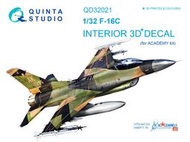 ㊣ Quinta Studio 1/32 美軍隼式戰機 F-16C Academy 3D立體浮雕水貼 QD32021