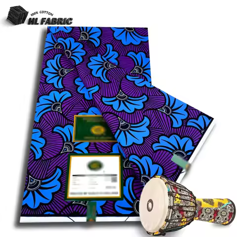For fashion attire African wax print fabric 100% cotton hollandais 6 yards Black Friday Ankara Fabri