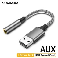 ☊ AUX USB Sound Card 3.5mm Jack Audio Adapter for Microphone Headset 3.5 Interface AUX To Computer Laptop USB External Sound Card