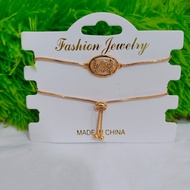 Gelang Tangan Wanita Model Chanel Serut Permata Gold Akserosis Wanita Anti Karat 24K Terbaru