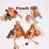 X5I5 [Shipping from China] Wood Carving Kitty Car Keychain Pendant Medieval Style Creative Niche Bag