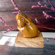 小雕件 小品動物-兔 木化玉