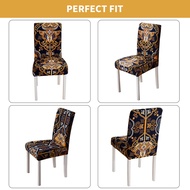 Sarung Kerusi Magic Nice Floral Printing Stretch Elastic Spandex Dining Chair Covers Banquet 椅子盖