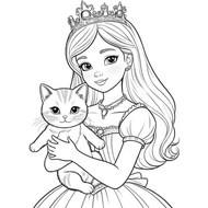 Set of 50 coloring pages for children with princess theme, a4 - a5 size to help children be creative