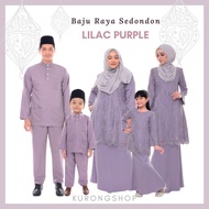 BAJU RAYA SEDONDON LILAC PURPLE 🔥 Plus Size Ayah Ibu Anak Baju Melayu Kurta Baju Kurung Lace Moden Kurung Budak Ayanna
