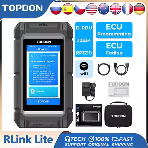 TOPDON RLink Lite E-cu Programer Programming Tool OE-LEVEL Diagnostic Auto Compatible With D-PDU, J2