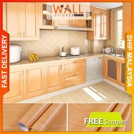 (Wood) Natural Wood Texture Kitchen Cabinet Table Top Wallpaper Furniture Renovation Waterproof PVC Wallpaper Sticker