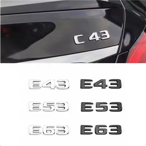 3D ABS Chrome Logo E53 Emblem Letters Sticker Nameplate Car Trunk Badge For Mercedes Benz E43 E53 E6