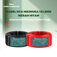 MERAH NYA NIKIMURA Cable 1x1.5mm Red Black 1x1.5mm 50Y High Quality Copper Home Electrical Single Wi